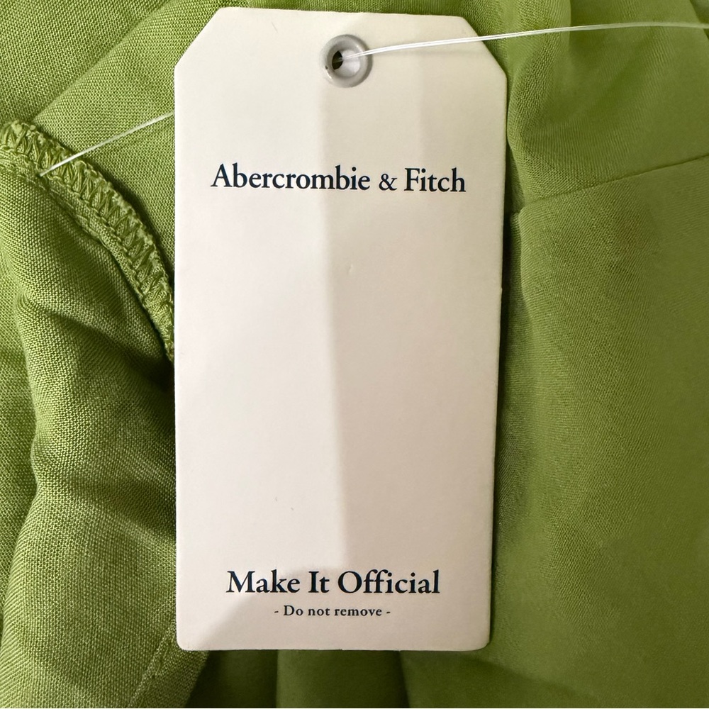 New! Abercrombie & Fitch green satin cowl neck midi slip dress 23811 - Picture 9 of 13